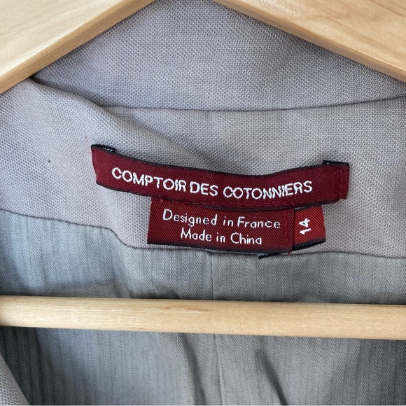 Comptoir Des Cotonniers Gray Trench Coat, Size 14 - Picture 4 of 4
